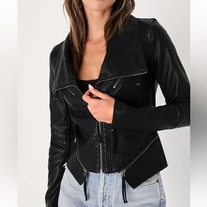 Lulu’s Up on a Tuesday Black Vegan Leather Jacket